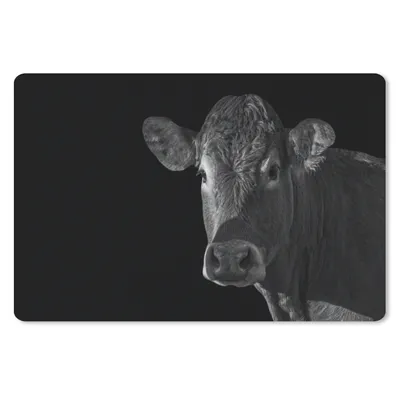 Produktbild von MuchoWow® Schreibtischunterlage Kuh - Tiere - Schwarz - Weiß - Porträt 60x40 cm - XXL Mauspad - Großes Mauspad