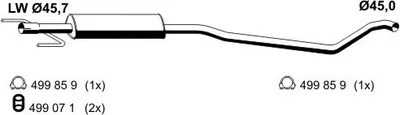 Produktbild von ERNST 054195 Mittelschalldämpfer Schalldämpfer für OPEL Astra H Caravan (A04)