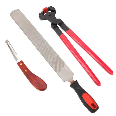 Produktbild von 3Pcs Pferde Hufschmied Huftrimm Werkzeug Set, Professionell Hufschneidezange Werkzeug, Hufzange für Pferde Doppelseitige Hufraspel Multifunktions