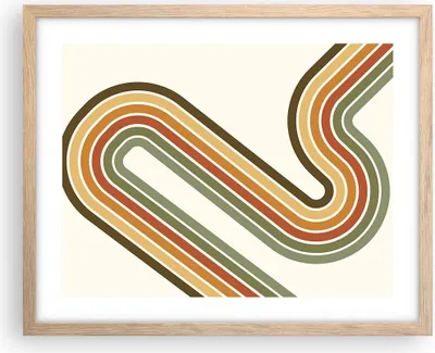 Produktbild von Gerahmtes Poster - Rahmen in heller Eiche - Abstraktion Weg Gürtel - 50x40 cm - Wand Bild - Wanddeko - Wandbilder - Kunstposter - Wandposter - Bilderrahmen - Bilder - Kunstdruck - P2NAA50x40-4425