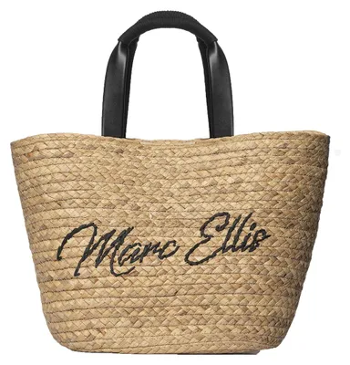 Produktbild von Strohtasche, Beige, Marke: Marc Ellis, Stoffhenkel, Magnetverschluss, 46 x 28 cm