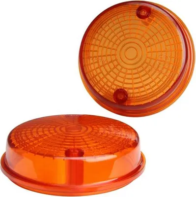 Productafbeelding van 2 stuks achterlichtglas, rond, 80mm, oranje, voor Simson S50, S51, S70, SR50, SR80 / MZ ETZ, TS 125, 150, 250 - Citomerx