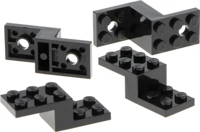 Productafbeelding van 4x Lego Winkel Platte 5x2x1 1/3 zwart, hoeksteentje 6039194 11215