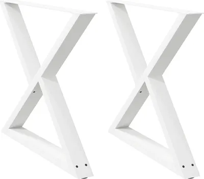 Immagine prodotto di vidaXL Gambe del tavolo da pranzo 2 pezzi bianco 90x(72-73,3) cm acciaio