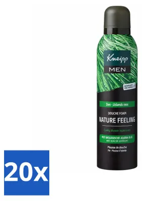 Productafbeelding van 20 x Kneipp MEN Nature Feeling douchefoam - denengeur - 200 ml - voordeelverpakking - 20 stuks