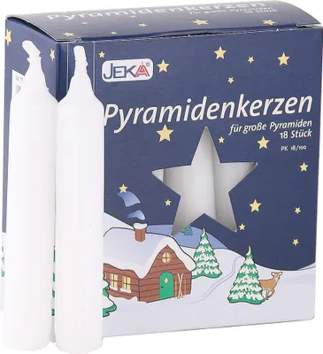 Produktbild von Pyramidenkerze weiß 18x105mm 18 Stück