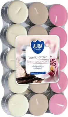Zdjęcie produktu dla Podgrzewacze zapachowe BISPOL Aura 4H WANILIA-ORCHIDEA 30szt.