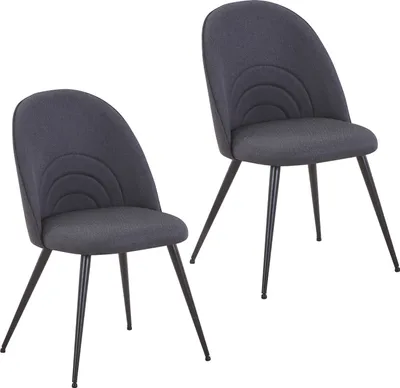 Produktbild von SVITA ANITA 2-er Set Esszimmerstühle Polsterstühle Stoffbezug Metallbeine Schwarz