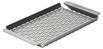 Productafbeelding van LARES Grillpan, roestvrij staal, herbruikbaar - Afmetingen ongeveer 20x11x1 cm, grillaccessoire