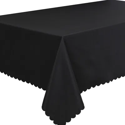 Tischdecke rechteckig 140x300 cm Polyester pflegeleicht schwarz