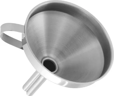 Immagine prodotto di Imbuto Fackelmann Ø 10 cm, utensile da cucina in acciaio inox di alta qualità, imbuto di riempimento per bottiglie e barattoli (colore: argento)