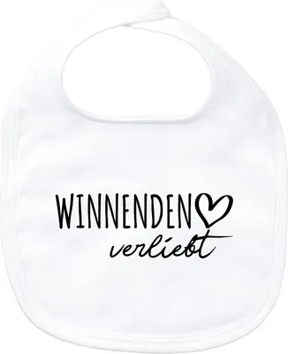 Produktbild von Huuraa Baby Lätzchen Winnenden verliebt White Klettverschluss  Baumwolle Latz Geschenkidee