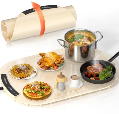 Produktbild von Buffet-Warmhalteplatte - Elektrische Warmhalteplatte - Gelb - 40x12x12 cm - Silikon