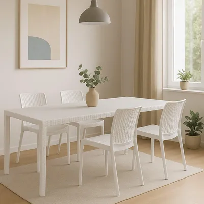 Image de Cortanze - Ensemble Table et Chaises, Blanc, 10 Places, Fabriqué en Italie