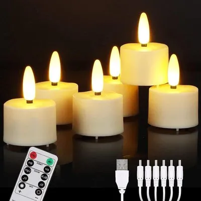 Produktbild von Oplaadbare Kerzenleuchten Weihnachten LED Teelichter mit Fernbedienung