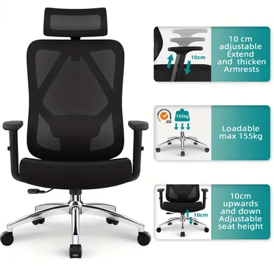 Obrázek produktu pro Kancelářská židle - Židle do kanceláře - Herní židle - Otočná židle - Kancelářské židle pro dospělé - Ergonomický design