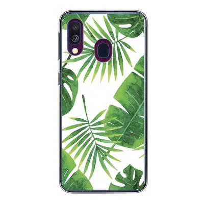Produktbild von MuchoWow® Handyhülle Schutzhülle Hülle für Samsung Galaxy A40 Tropisch - Blätter - Muster Silikon Softcase Handy Hülle - Handy-Tasche