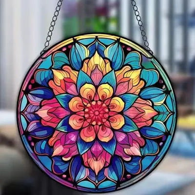 Zdjęcie produktu dla Łapacz Słońca Mandala Typ2 - Witrażowy Element Dekoracyjny KP31443