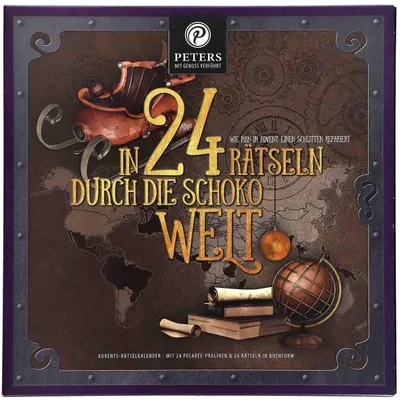 Zdjęcie produktu dla Kalendarz adwentowy 24 puzzle wypełnione 24 pecarée z alkoholem 225g