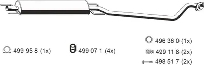 Produktbild von ERNST 054126 Mittelschalldämpfer Schalldämpfer für OPEL Astra G CC (T98) Astra G Caravan (T98) ASTRA G Cabriolet (F67) Astra G Limousine (T98)
