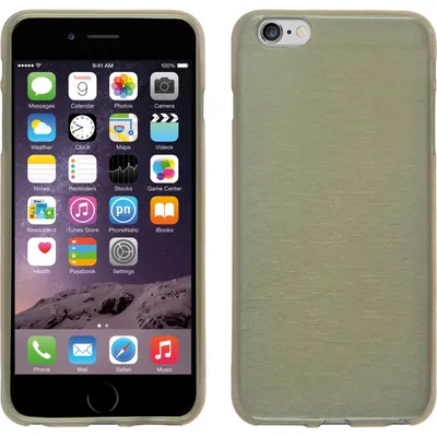 Produktbild von PhoneNatic Case kompatibel mit Apple iPhone 6 Plus / 6s Plus - gold Silikon Hülle brushed + 2 Schutzfolien