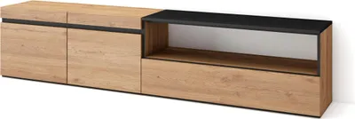 Produktbild von TV-Schrank, Lowboard, 200x35x45cm, Für TV-Geräte bis zu 80", Fernsehtisch, Eiche farbe