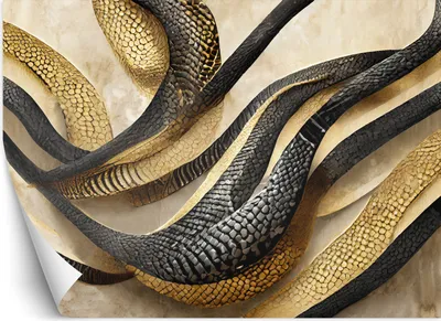 Produktbild von Vlies fototapete Glamour Gold Schlangenhaut Textur 100x70 cm Feeby Gold inkl. Kleber einfache Montage