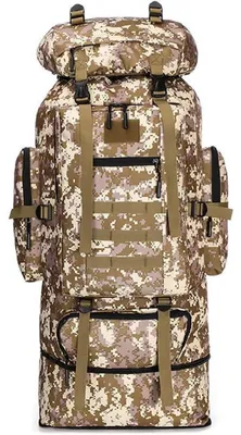 Productafbeelding van Trekkingrugzak 100L, heren, waterdicht, outdoor, wandelrugzak, militair, tactisch, woestijncamouflage