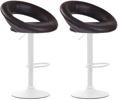 Productafbeelding van Set van 2 barkrukken Olinda - Kunstleer | Kleur: Bruin | Afmetingen: 53x47x80 cm
