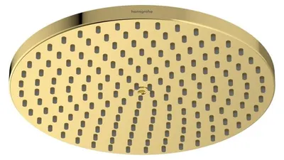 Image de Douche de tête Raindance de Hansgrohe, modèle 240, 1 jet PowderRain, technologie EcoSmart+, finition or poli
