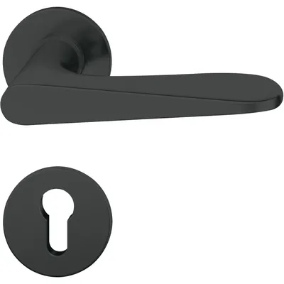 Produktbild von FSB Türbeschlag 1144 | Türgriff auf Flachrosette PZ, 38-42 | schwarz matt