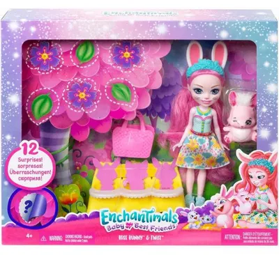 Image de Enchantimals poupee bree lapin et twist - figurine 15 cm - animal - mattel hlk85