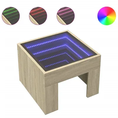 Produktbild von Nachttisch mit Infinity-LED Sonoma-Eiche 40x40x30 cm