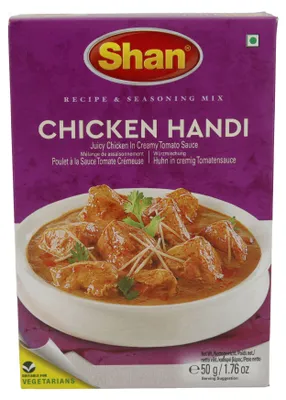 Produktbild von Gewürzmischung Shan | Chicken Handi | Aromatisch, für cremige Tomatensoße | 50 g
