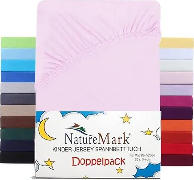 Productafbeelding van Famanu Jersey spreihoes set, 2 stuks - 100% katoen, roze, 70 x 140 cm