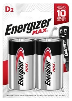 Obrázok produktu pre Energizer E300129200, Batéria na jedno použitie, D, Alkalický, 1,5 V, 2 kusov, Čierna, Strieborná