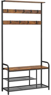Immagine prodotto di Appendiabiti - Leobert - Marrone Rustico/Nero - 85 X 30 X 180,5 Cm