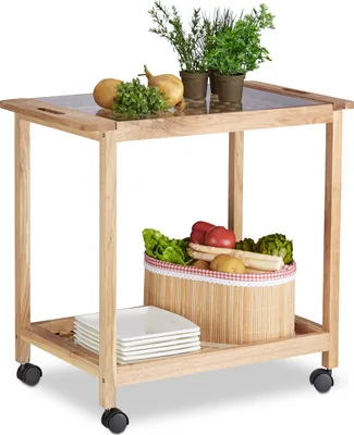 Image de relaxdays Chariot de service marron 66,0 x 38,0 x 62,0 cm