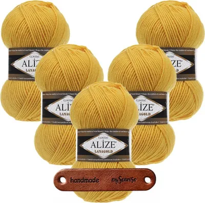 Produktbild von 5 x ALIZE Lanagold 216 Yellow mit Label