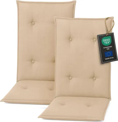 Zdjęcie produktu dla Pillows24 Poduszka na krzesła ogrodowe -120x50x8 cm / Cappuccino / Pikowane - Poduszka, siedzisko na krzesło, poduszka na siedzisko do mebli ogrodowych, krzesła ogrodowe