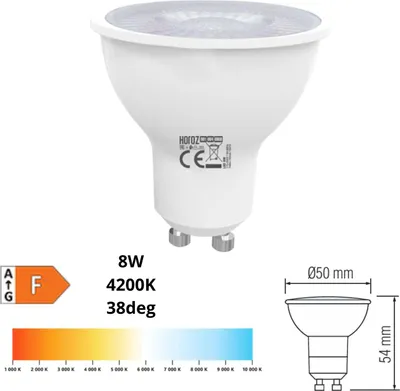 Zdjęcie produktu dla HOROZ GU10 Żarówka LED 8W 4200K Neutralna biel