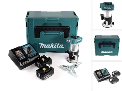 Produktbild von Makita DRT 50 RTJ Akku Multifunktionsfräse brushless 18V + 2x Akkus 5,0 Ah + Schnellladegerät im Makpac 3