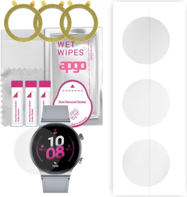 Produktbild von apgo 3 Stück Schutzfolie, klar, kompatibel mit Kumi GT5 Pro Smartwatch, Hydrogel Displayschutzfolie mit Positionierhilfe, Displayfolie, robust und kratzfest