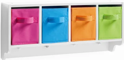 Produktbild von Zeller Kinder-Wandgarderobe, MDF/Vlies, weiß 61x16x28