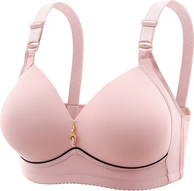 Produktbild von Damen Push-Up-BH, ohne Stahlring, atmungsaktiv, einfarbig, verstellbarer Riemen, Bruststütze, Rückenverschluss, glatte Oberfläche, Damen-Büstenhalter, weibliche Unterwäsche