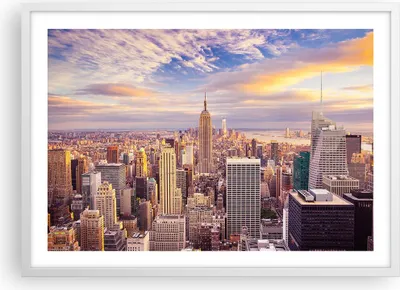 Produktbild von Gerahmtes Poster - Weißer Rahmen - New York Stadt - 70x50 cm - Wand Bild - Wanddeko - Wandbilder - Kunstposter - Wandposter - Bilderrahmen - Bilder - Kunstdruck - Wandbild - P2WAA70x50-3638
