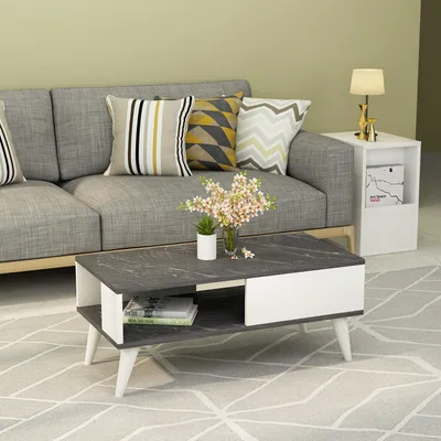 Obrázok produktu pre Skye Decor, Konferen?ný stolík - Vavepu 2 (?ierna + biela)