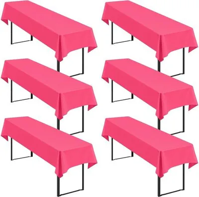 Immagine prodotto di Confezione da 6 tovagliette rosse da birreria, universali per tavoli da 50 cm e 70 cm, in poliestere opaco, lavabili, 250x100 cm