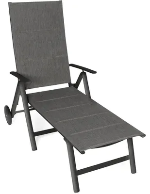Obrázek produktu pro Zahradní lehátko VG-6927, 7 nastavitelných úrovní, šedé, 71 x 135 x 120 cm