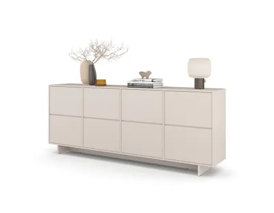 Obrázek produktu pro Komoda Tatami 4D, bez úchytek, systém otevírání dotykem, rozměry 220,5 x 87,9 x 41,5 cm, povrchová úprava: matný kašmír